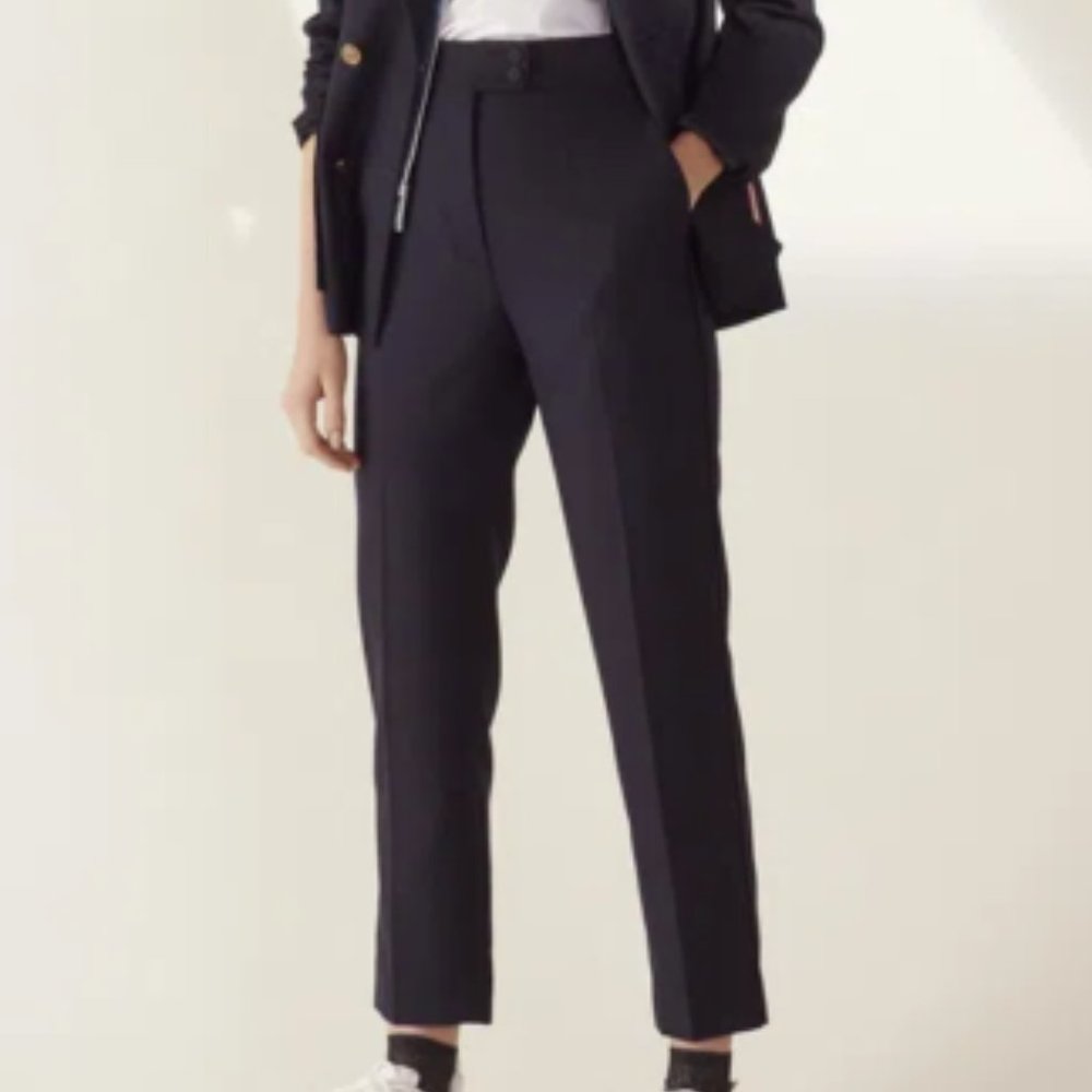 Sandro Ilena Woven Trousers in Navy Blue - Size 36/4